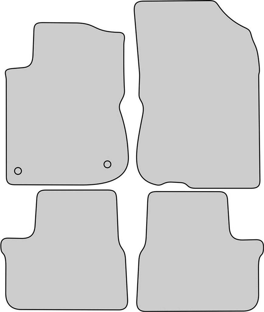 Exclusive Design Fußmatten passend für Peugeot 208 ab Bj. 2012-2018, Naht:Silber. Deluxe Velours