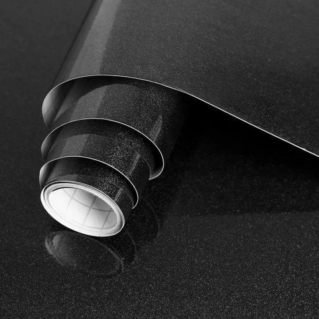 Papier Adhésif Noir pour Cacher Rayures Meubles et Cuisine 44 cm x 500 cm