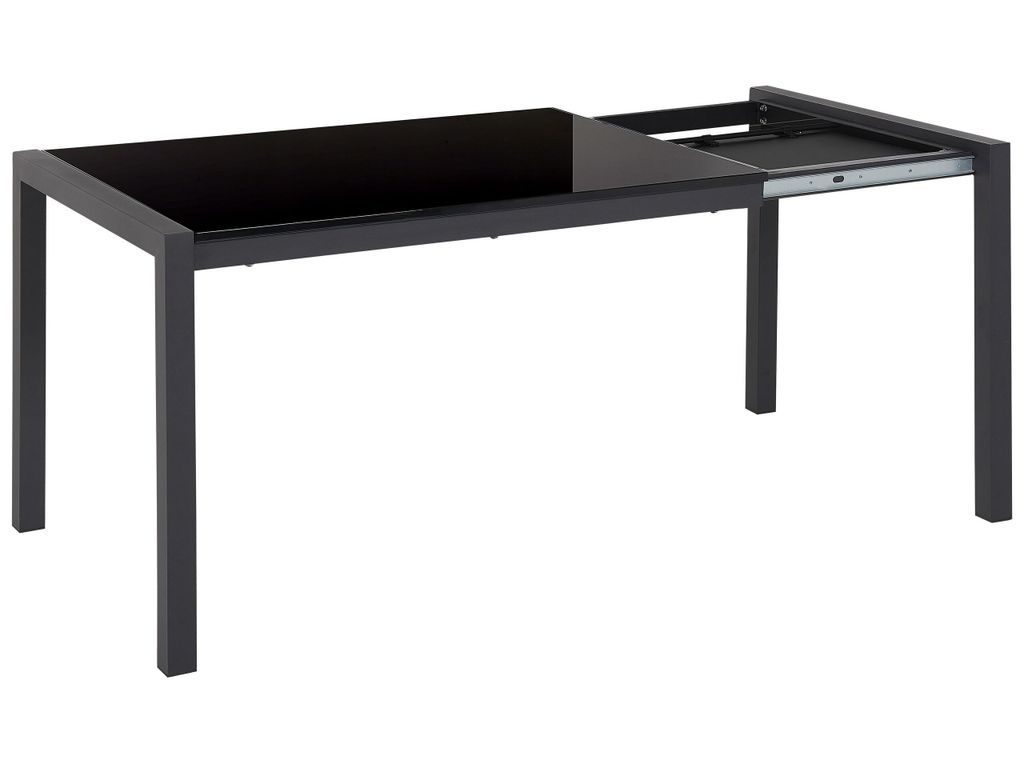 BELIANI Esstisch Schwarz 120/160 x 80 cm rechteckig Produktbild 