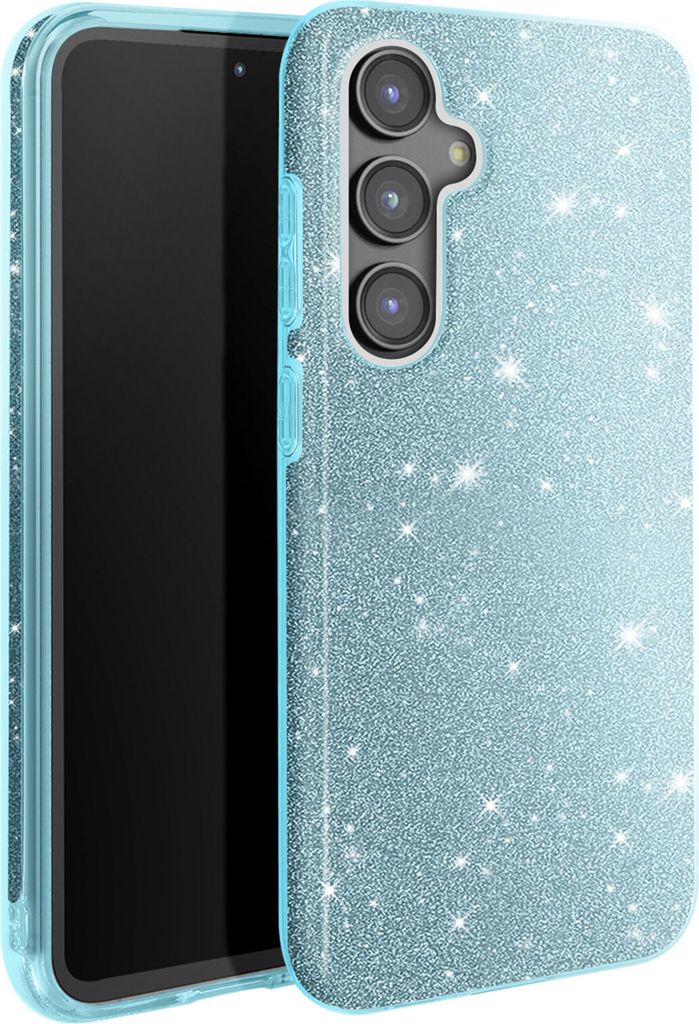 Avizar, Glitzernde Silikonhülle für Samsung S23 FE – Ultradünn und stoßfest, Blau