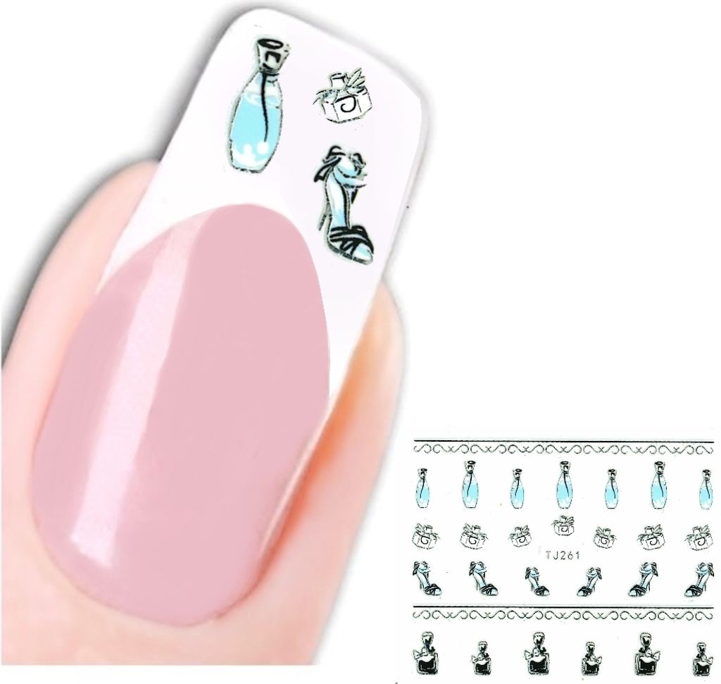 3D Nagel Sticker Nail Art Aufkleber Parfüm Pumps Design
