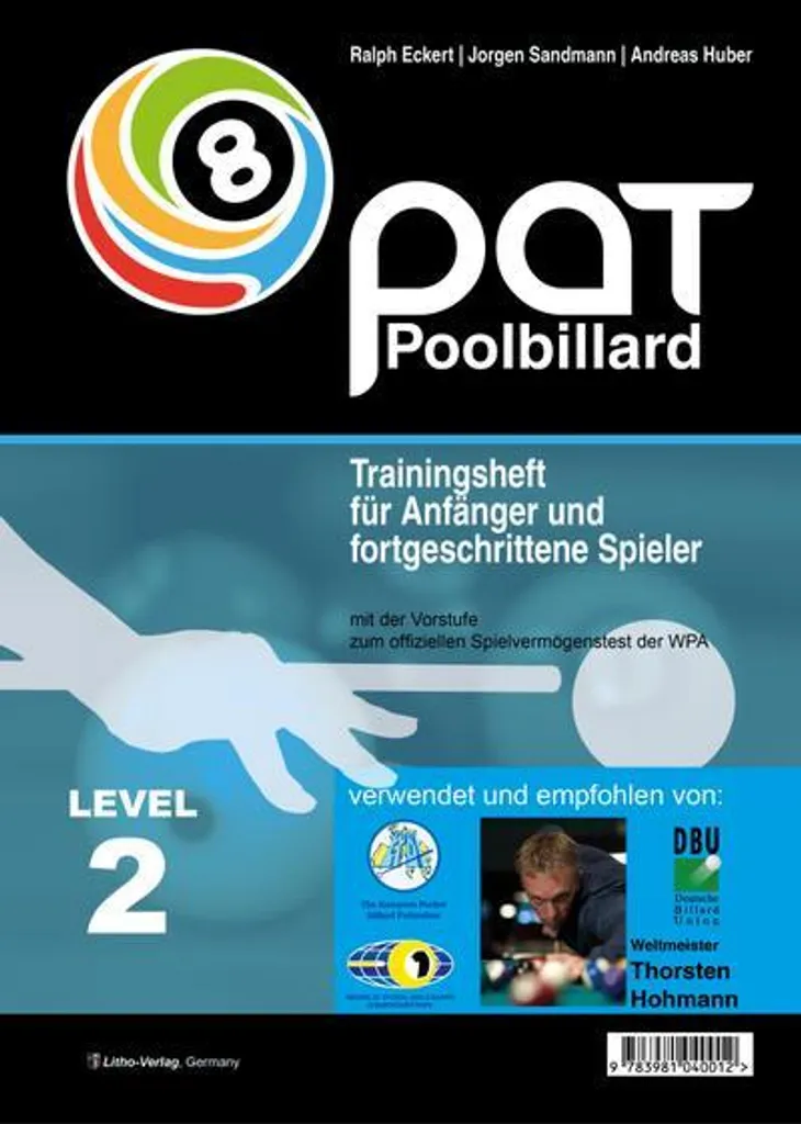 Cahier d'entraînement Billard PAT 2 - Livre d'exercices techniques Pool
