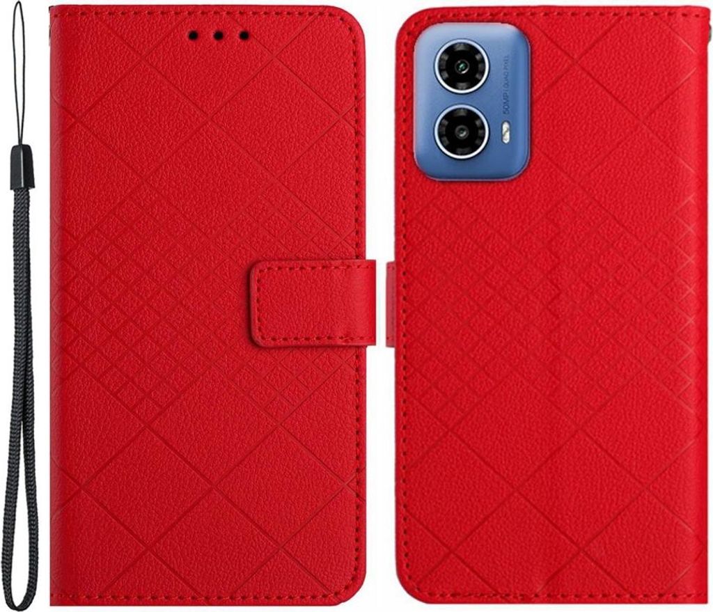 Motorola Moto G85 Hülle - Coverup Rhombus Klapphülle - Rot