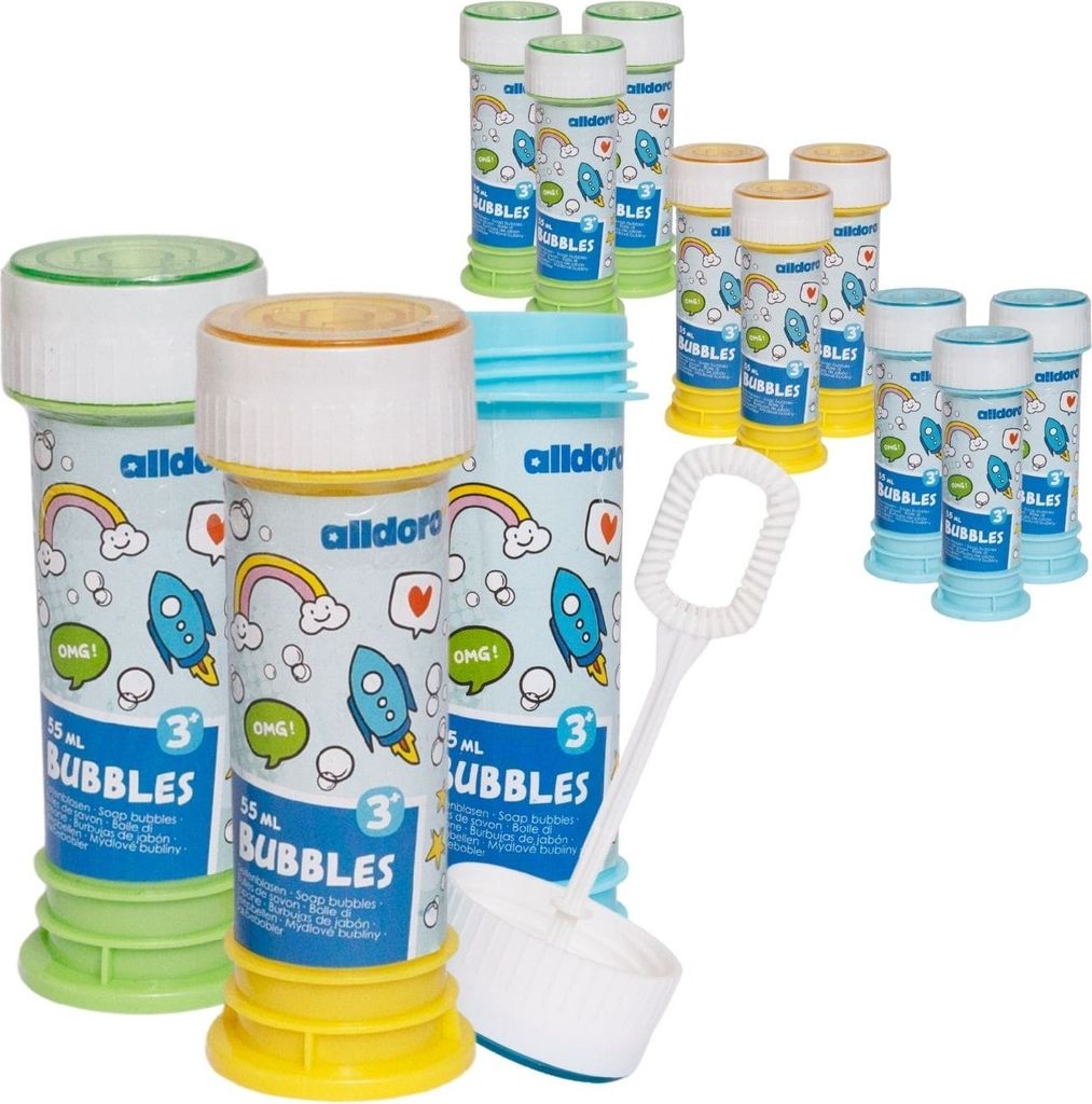 12er Seifenblasen Set mit Murmel-Labyrinth - Doppelspaß für Kinder & Erwachsene bei Partys, Hochzeiten und Kindergeburtstagen