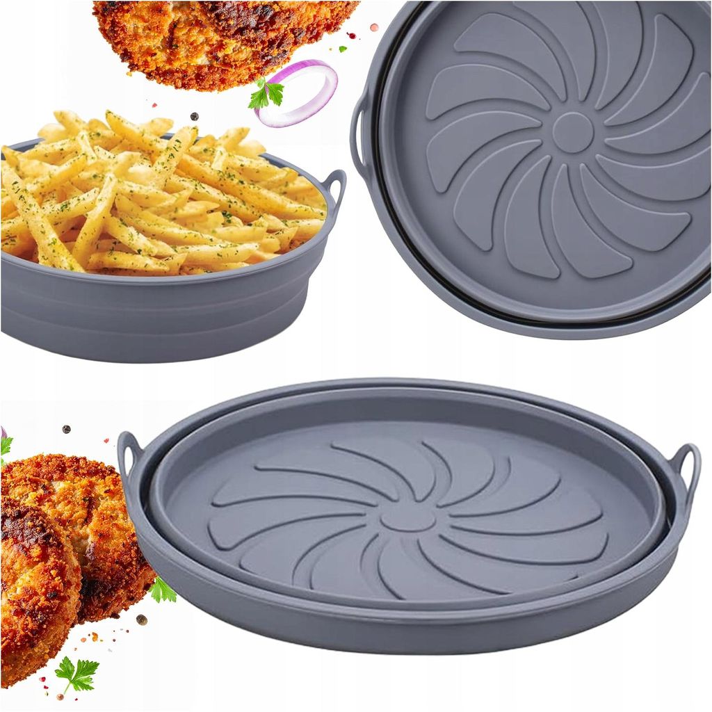 Runde Silikonform für die Heißluftfritteuse (Air Fryer), 20 cm