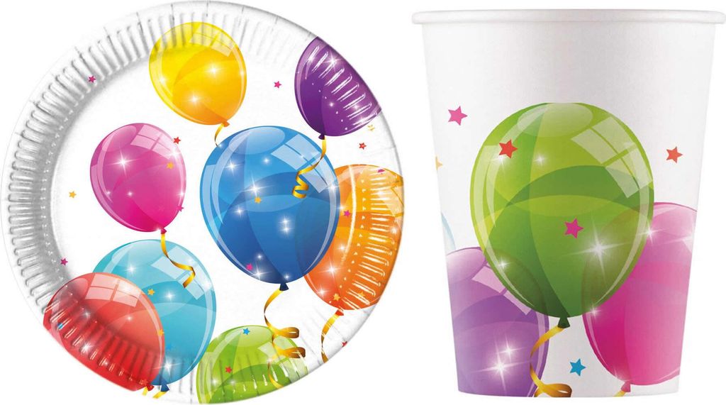 16-tlg. Set Kindergeburtstag Party Feier Fete Deko Motto Luftballon glänzend