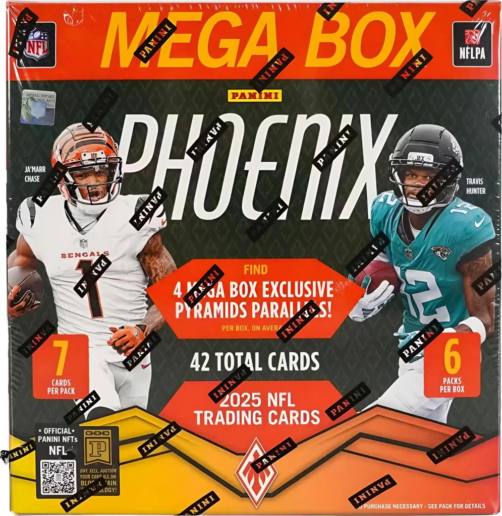 Panini Phoenix NFL 2025 Mega-Box : Parallèles Exclusives et Cartes Chrome
