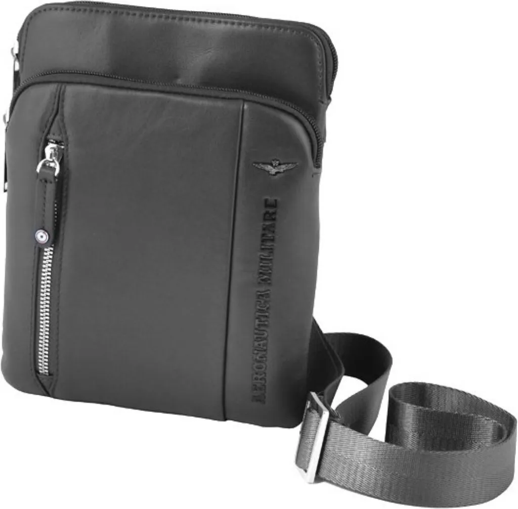 Sacoche Aeronautica Militare Thunder AM460NE Noire - Style Pilote Authentique
