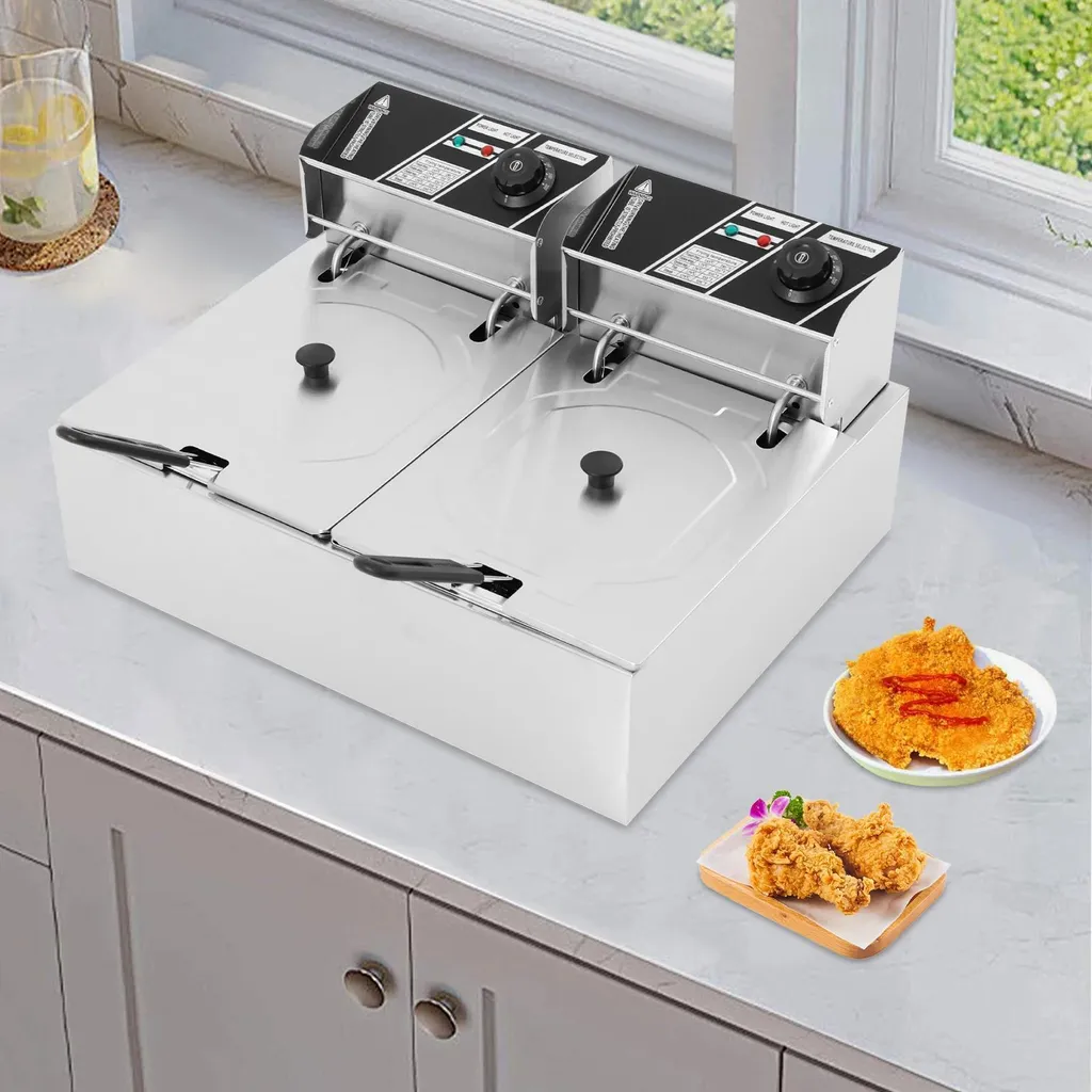 Friteuse électrique double 12L pour frites et snacks croustillants - 3
