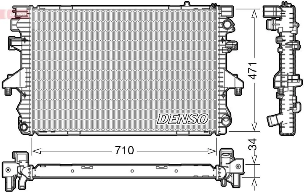 Radiateur pour Volkswagen T5 - Refroidissement Moteur DENSO Idéal