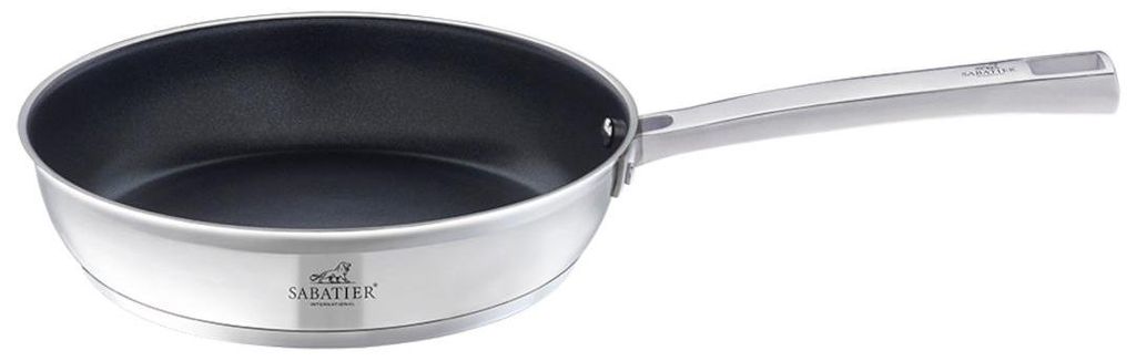 SABATIER CHEF Cuisine Bratpfanne, 28 cm max. Durchmesser, Edelstahl, Induktionsherd-geeignet, Antihaftbeschichtung