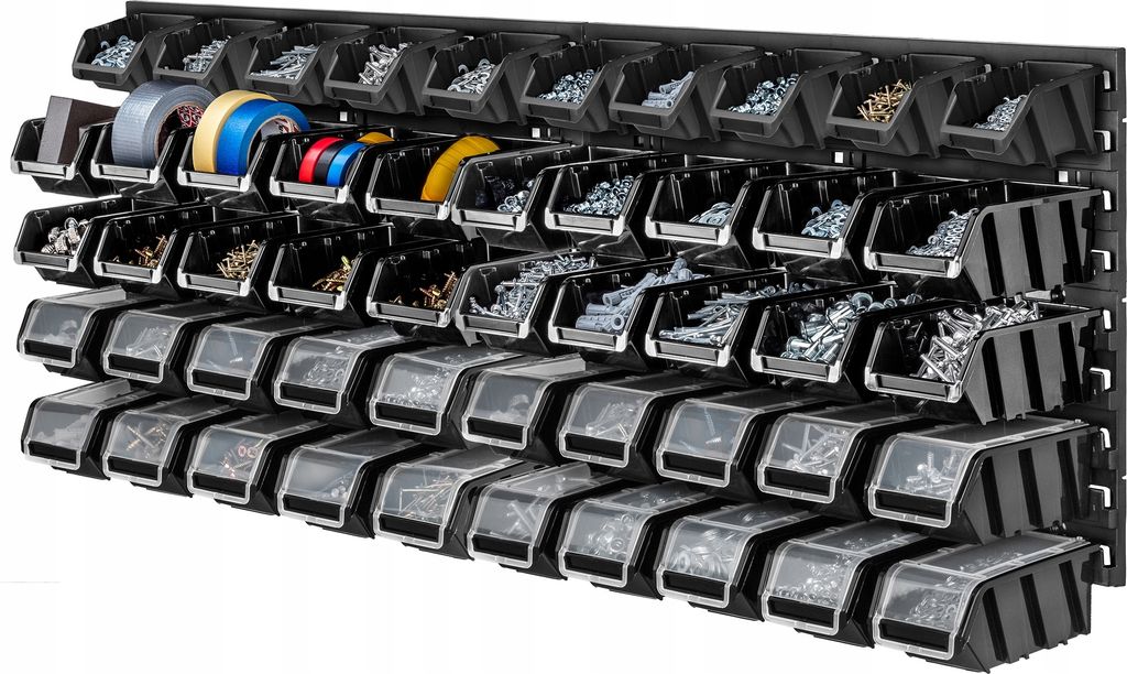 KADAX Werkstattregal, 116x39cm Werkzeugwandregal aus robustem Kunststoff, UV-Resistentes Lagersystem