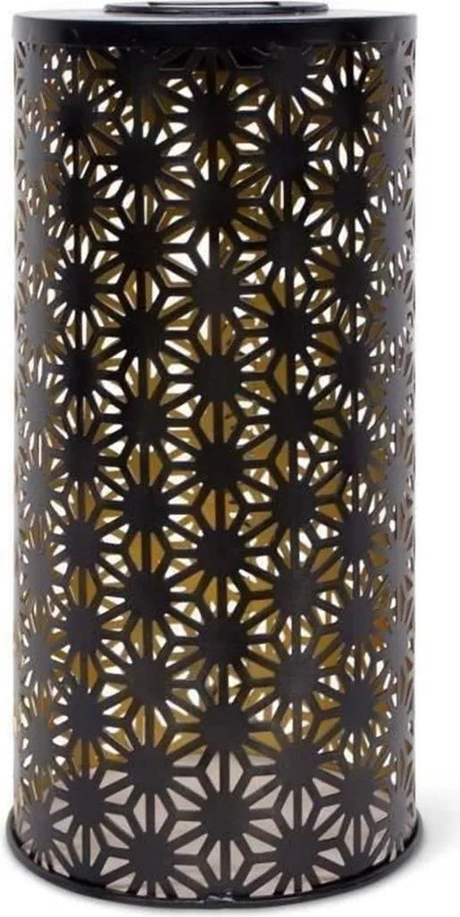 Lampe solaire GARDEN ID Column Or-Noir Ø15 H30 cm avec batterie AAA