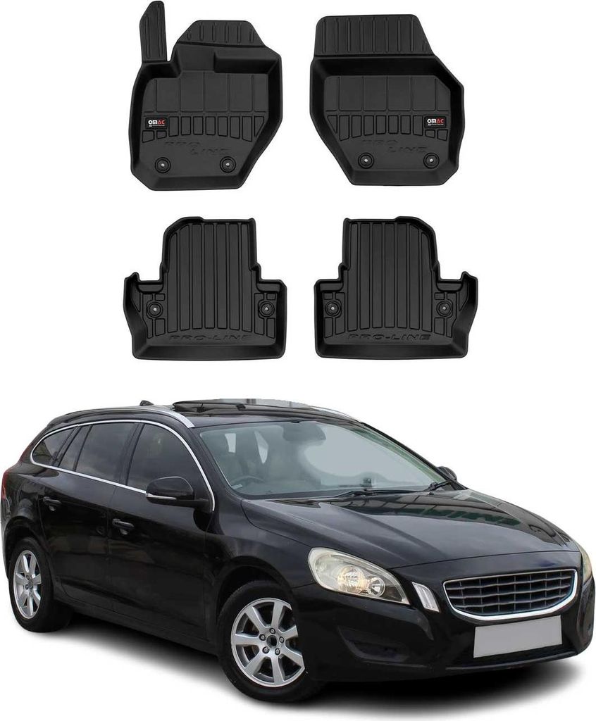 OMAC Gummi Fußmatten für Volvo V60 Cross Country 2014-2018 Premium TPE 4x