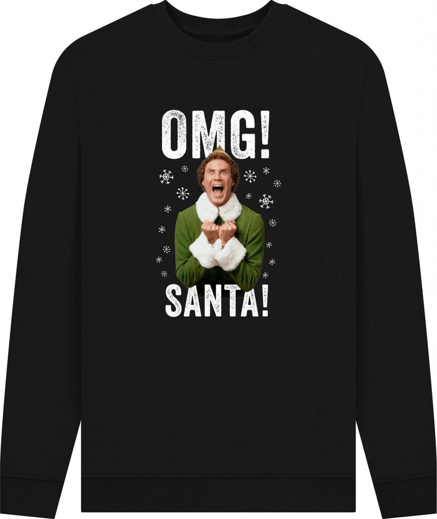 Elf - "OMG Santa" Sweatshirt für Herren/Damen Uni PN1902 (M) (Schwarz)