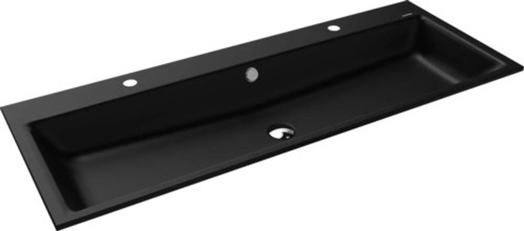 KALDEWEI Einbauwaschbecken Doppelwaschtisch PURO 120 x 46 cm schwarz matt mit Beschichtung Emailliert 907106043676