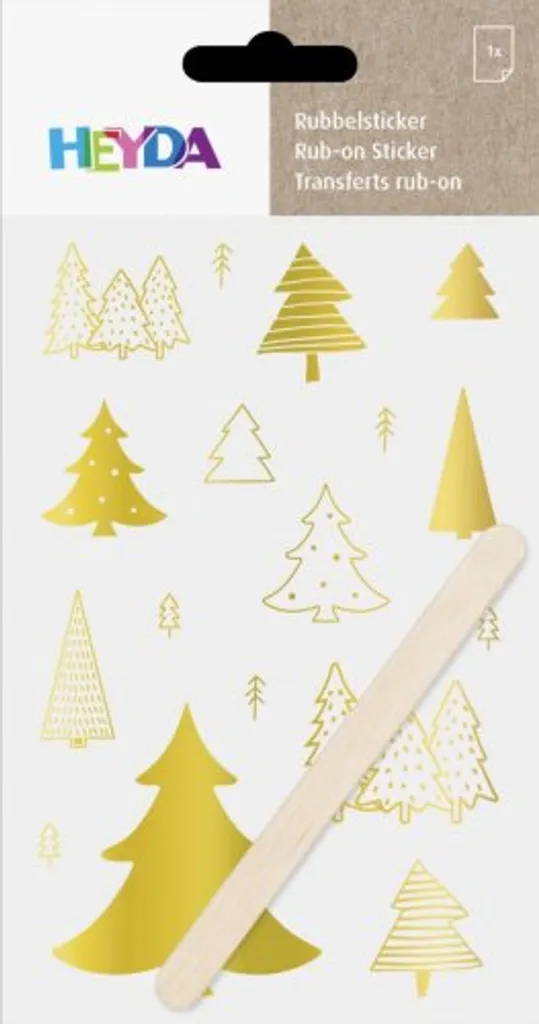 Autocollants Transfert à Sec Sapins Heyda pour Scrapbooking de Noël