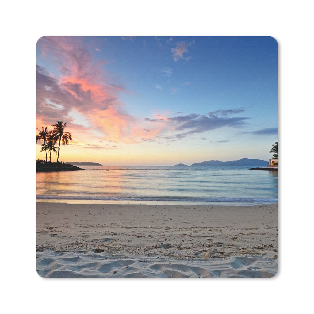 MuchoWow Mauspad Mousepad Strand - Tropisch - Farben 20x20 cm - Mousepads - Maus Mat - Pad - Mausunterlage - Desk Mat - Bureauartikeln