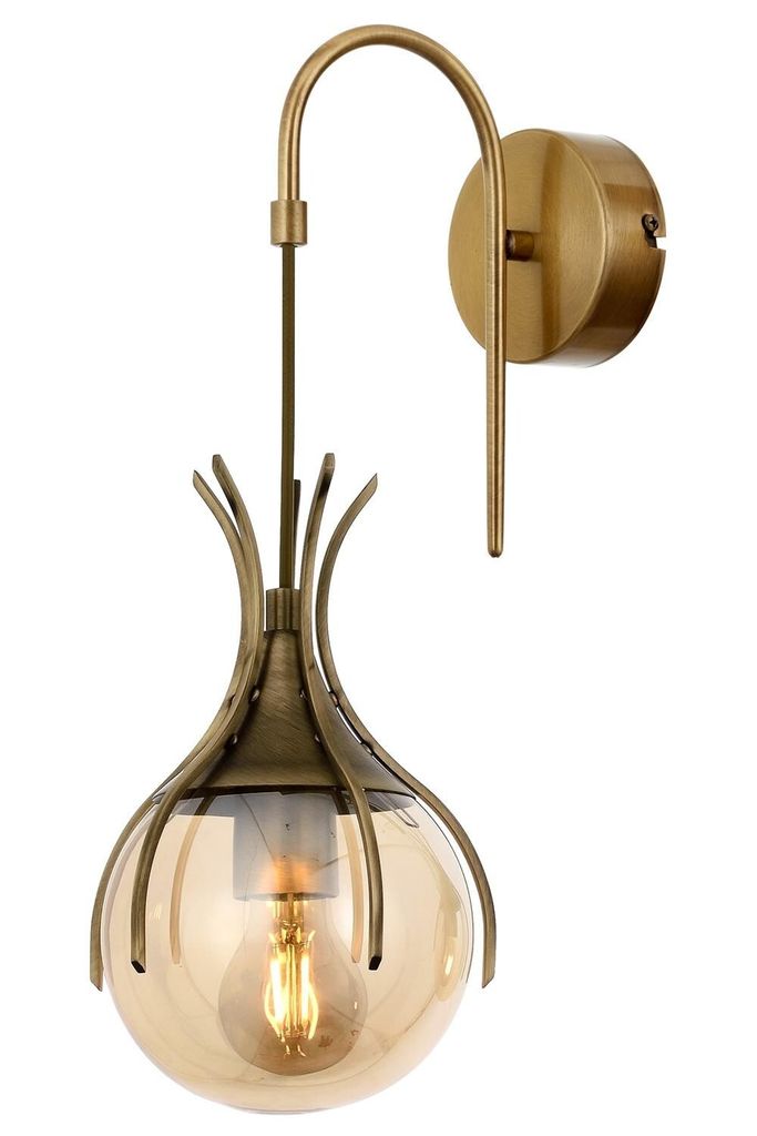 Opviq, AP-1766-1E, Wandleuchte, METALLKÖRPER, Antiquität, 40 x 18 x 18 cm