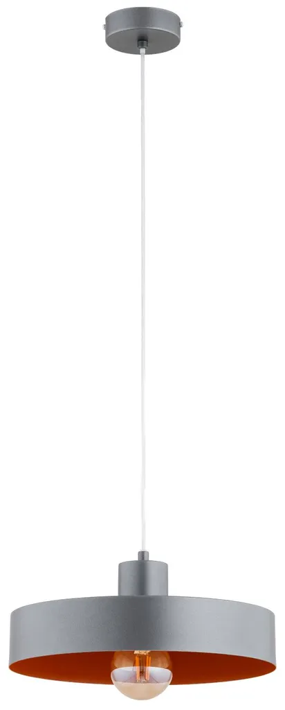 Suspension Design en Métal 80cm NEVERA Alfa - Coloris Gris et Rouge E27
