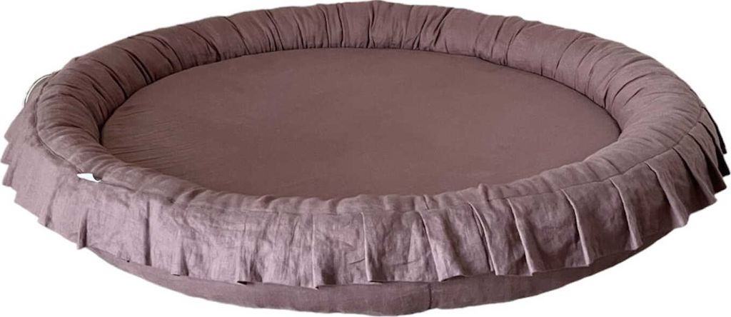 Monio for Kids - Verblasstes Rosa Babyspielmatte Nestchen Leinen mit Abnehmbarem Bezug und Silikonfüllung Waschbar Weich Spielmatte Kinder Babyzimmer