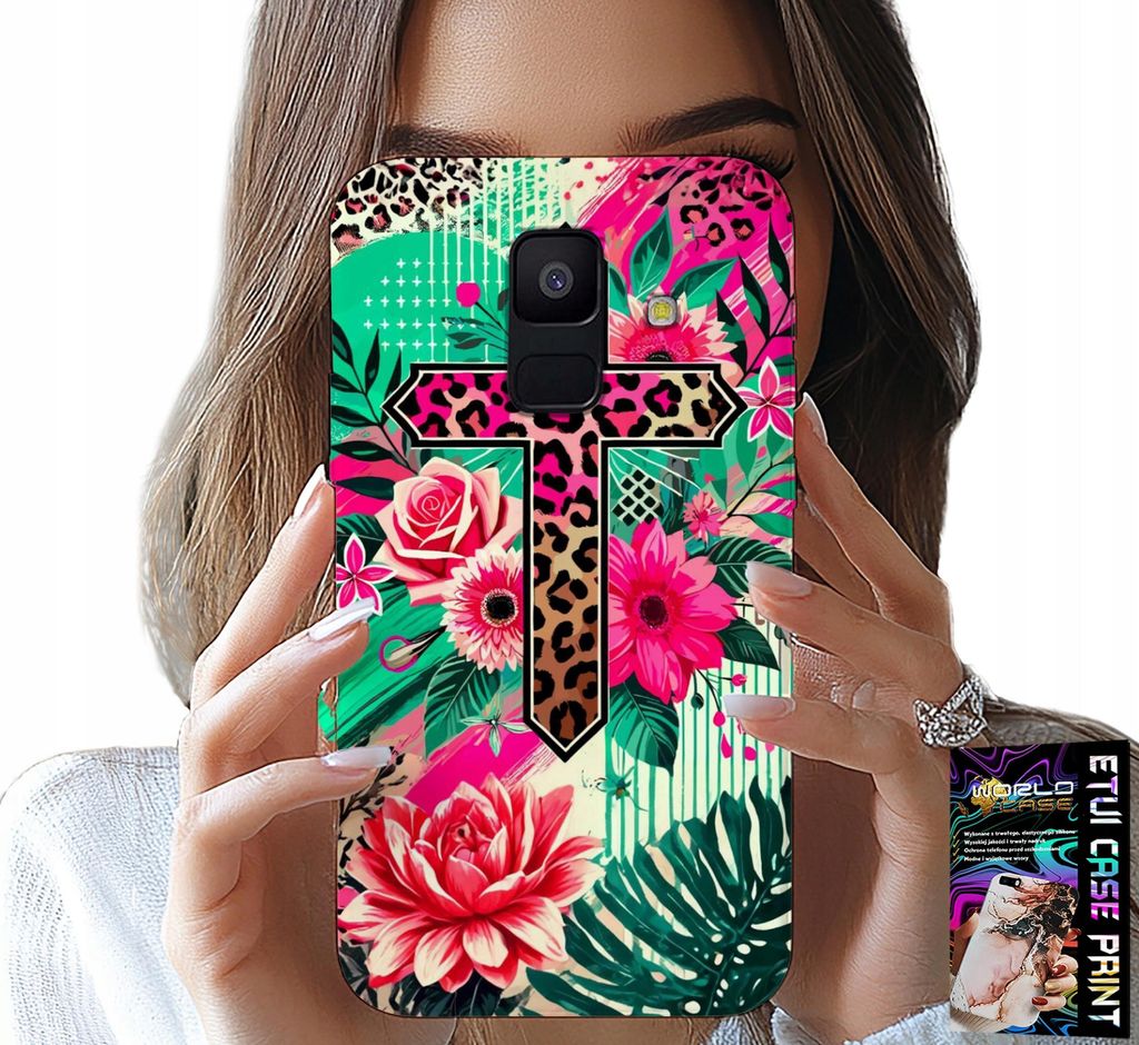 Gehäuse Für Samsung A6 2018 - Kreuz, Rose Christentum Jesus Rücken