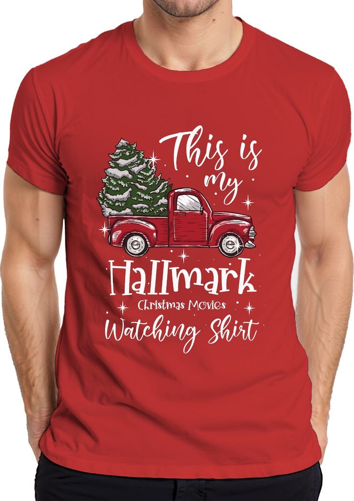 This is my Hallmark watching Shirt - Weihnachten Weihnachtsgeschenk Christmas Herren T-Shirt, Rot, XL