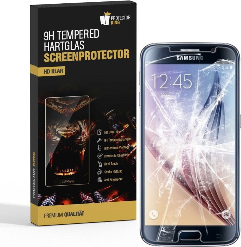 3x 9H Hartglas für Samsung Galaxy S6 Displayschutz Schutzglas Schutzfolie KLAR Panzerfolie Panzerglas Displayglas Glasfolie Echtes Glas