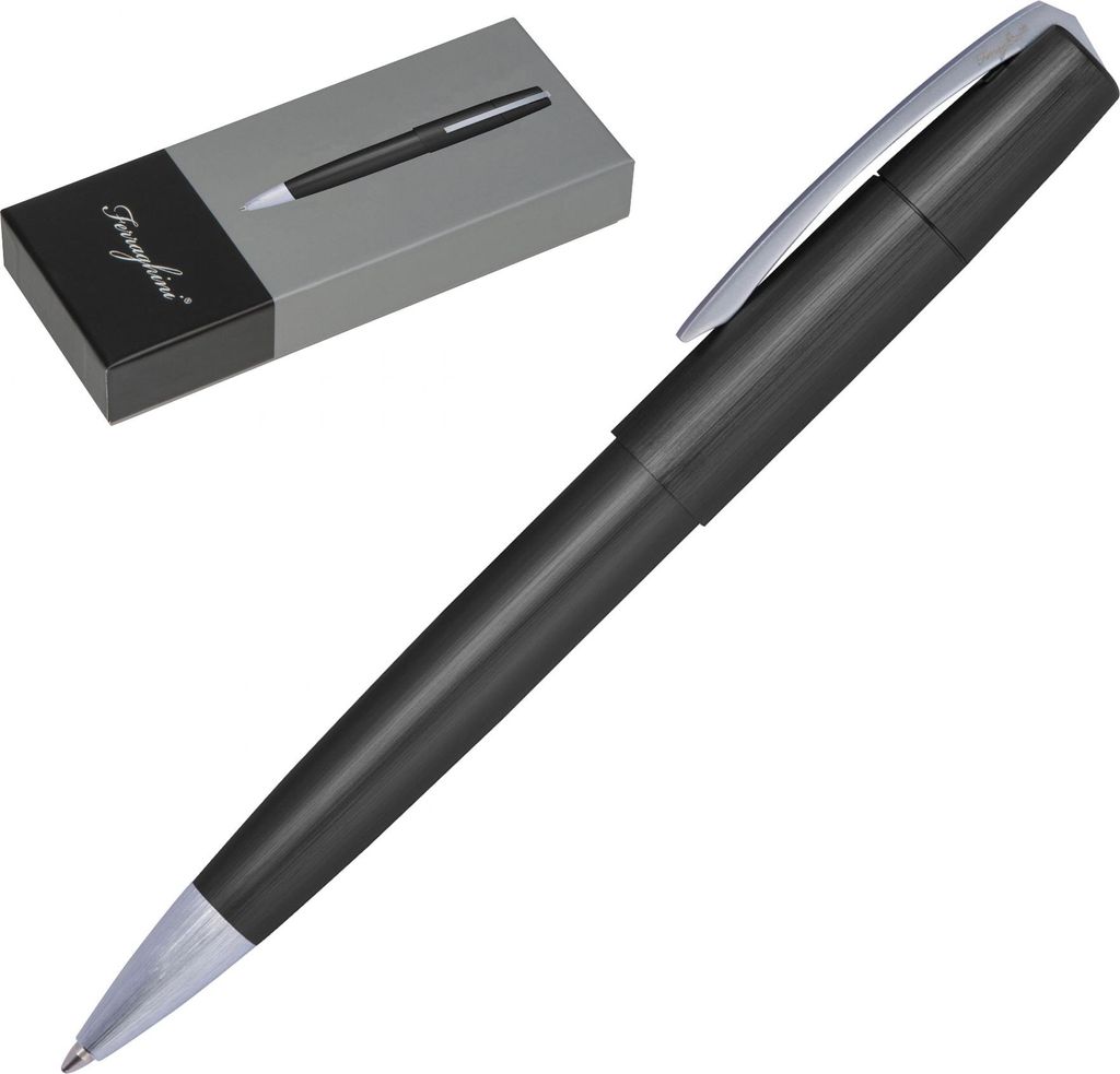 Drehkugelschreiber aus Metall / incl. Geschenkverpackung / Farbe: schwarz