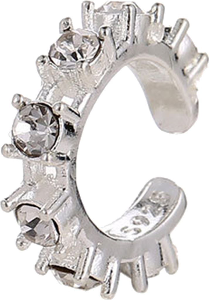1 Stück Damenmode Strass Ohrclip an Manschettenohrringen Nicht-Piercing-Schmuck-Silber