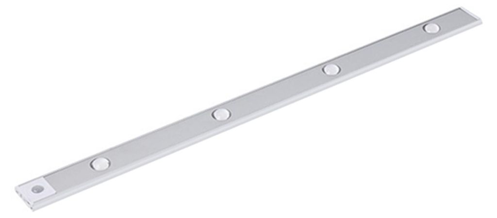 Intelligente LED-Lampe mit Bewegungssensor, wiederaufladbar, Schranklampe, Leuchtstange, Space Silver (dreifarbige Dimmfunktion), 60 cm, Space Silver