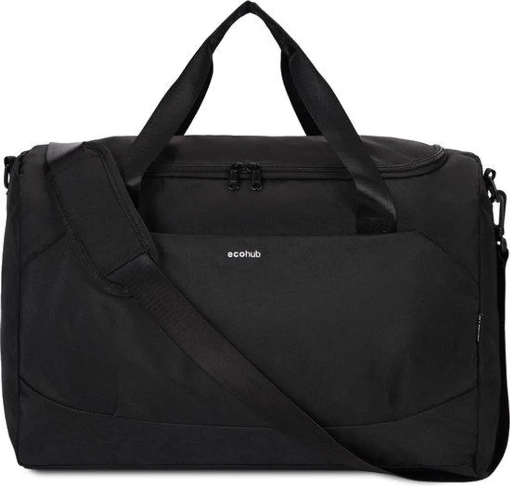 Grand sac à main de voyage noir - Sac bandoulière pour sport et weekend