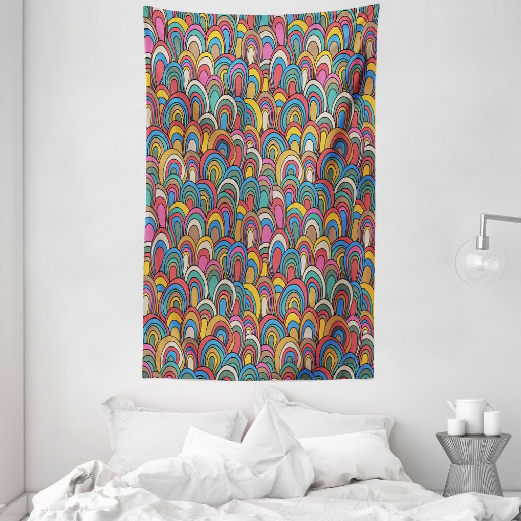 ABAKUHAUS Bunt Wandteppich und Tagesdecke, Nautical Wellen-Entwurf aus Weiches Mikrofaser Stoff Waschbar ohne Verblassen Digitaldruck, 140 x 230 cm...