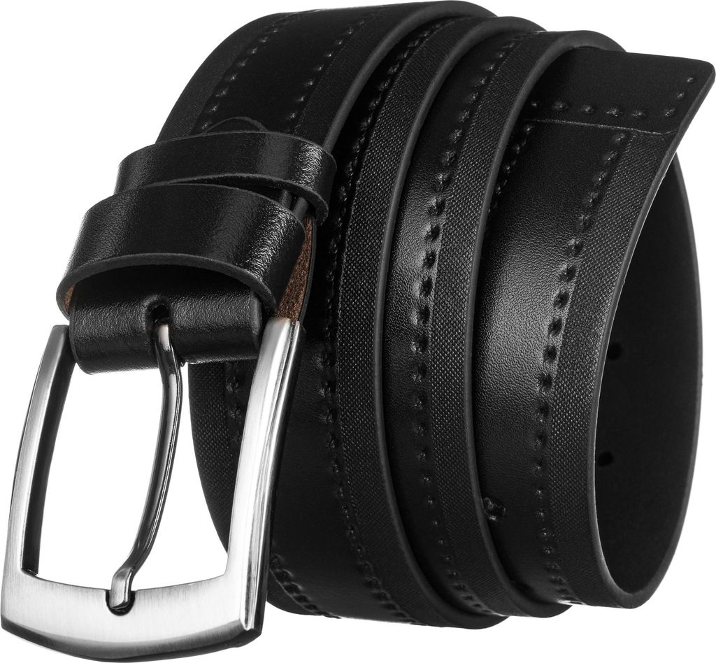 Breiter Ledergürtel R-PI-01-105-4790 Schwarz