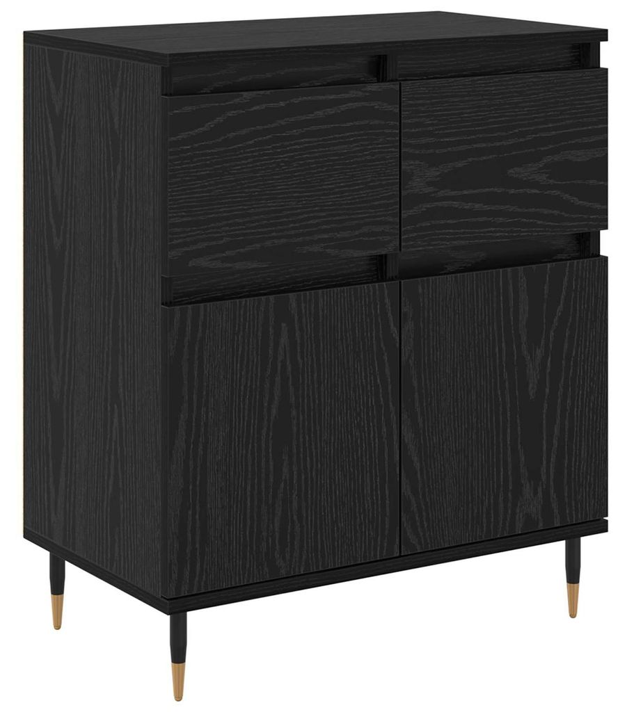Sideboard mit Schubladen Schwarz Eichen-Optik 60 x 35 x 70 cm