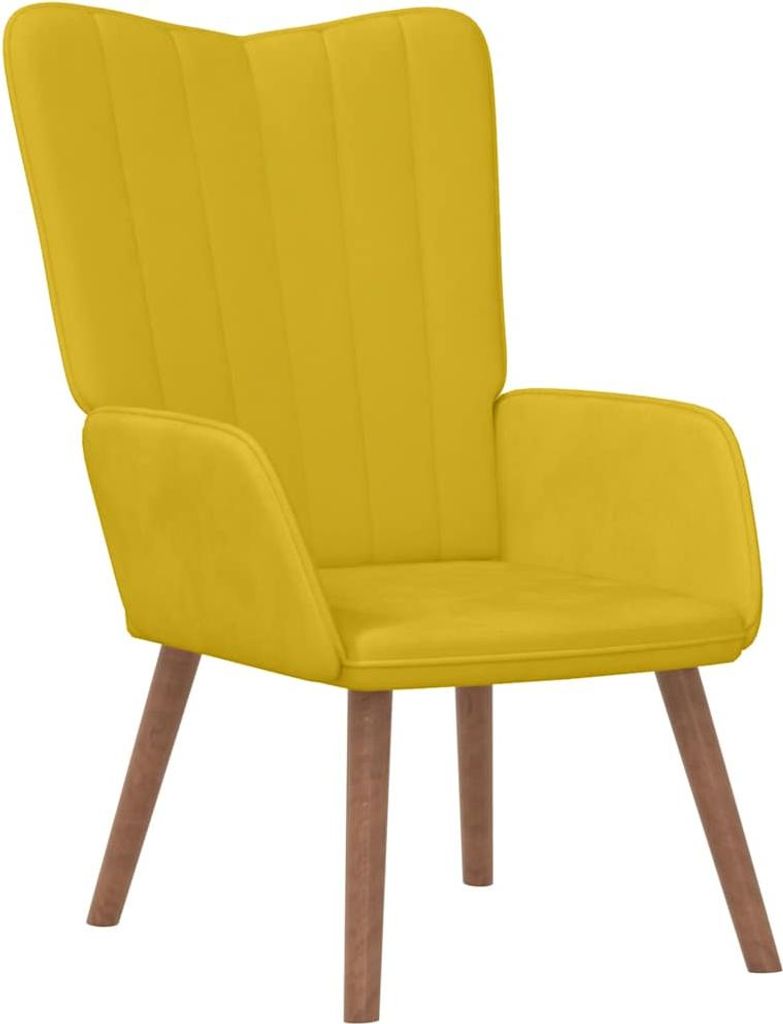 vidaXL Poltrona relax in velluto giallo senape Immagine del prodotto 