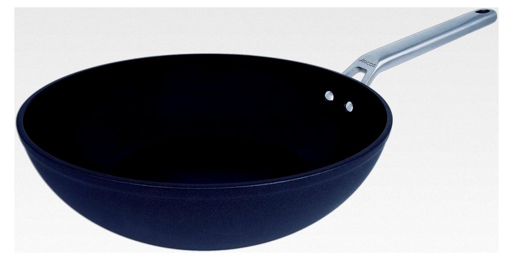 Wok 28 cm - Geschmiedetes Aluminium, Induktionsgeeignet, Edelstahlgriff, Energiesparend, Spülmaschinenfest, Samoa Serie