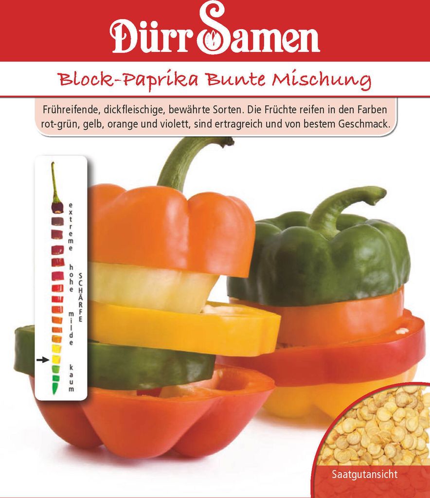 Blockpaprika Bunte Mischung | Blockpaprikasamen von Dürr Produktbild 