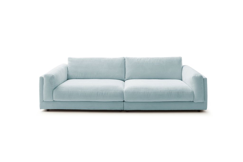 KAWOLA Big Sofa RAINA Cord hellblau
