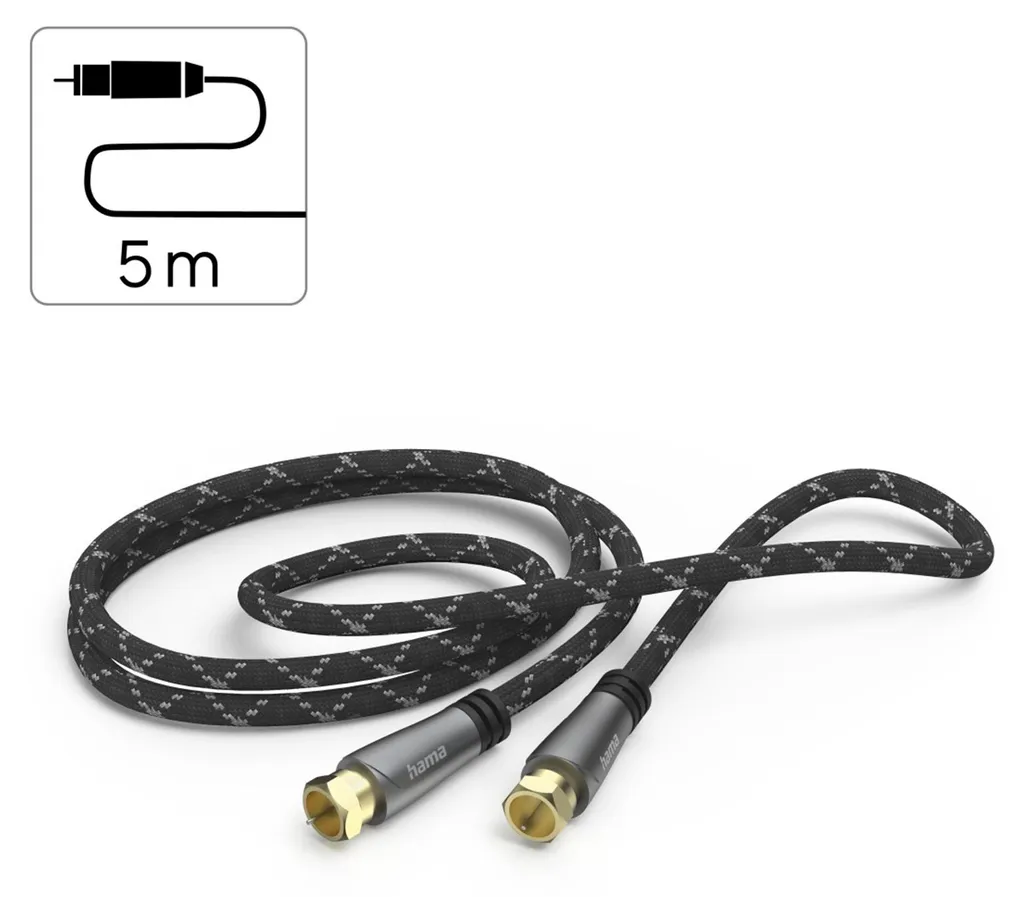 Câble antenne parabolique 5m HAMA 120dB pour décodeur et TV satellite - 4