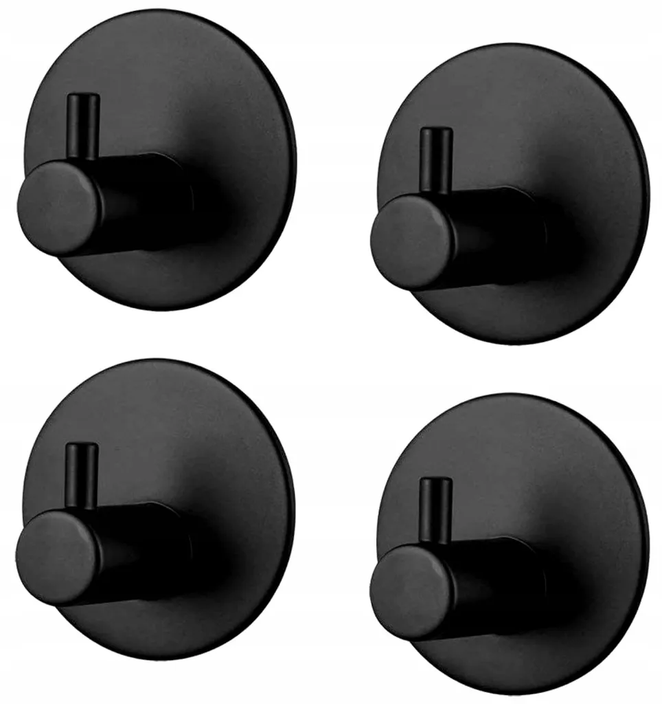 4 Ganci Adesivi Neri Opachi 4.5cm - Appendini Multifunzione Cucina e Bagno - 13