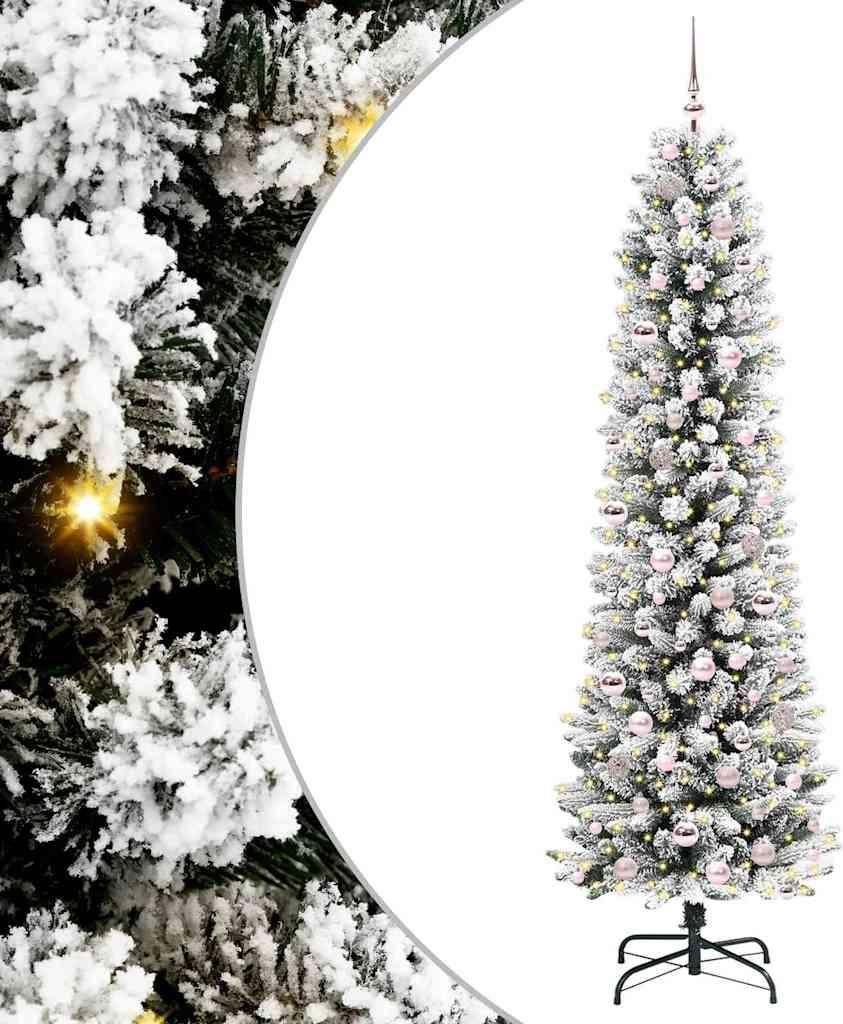 vidaXL Künstlicher Weihnachtsbaum mit 300 LEDs mit Ständer Weiß 210 cm