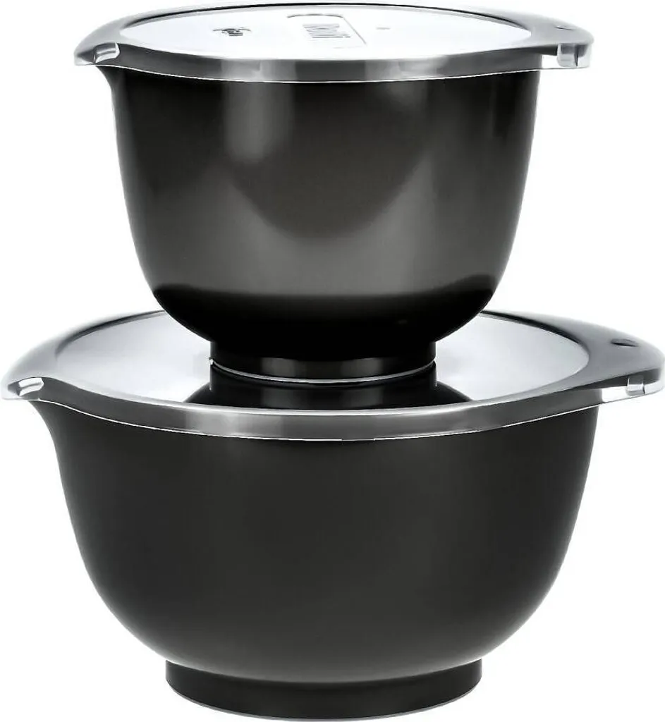 Rosti Margrethe Set 2 Ciotole Nero Carbone 1.5L e 3L + Coperchi