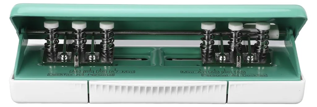 Perforateur 6 trous à espacement variable vert, format A4 A5 B5 A6