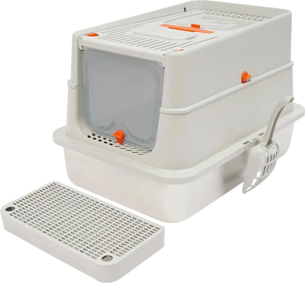 Toilette Gatto Design Grigio Chiaro: Lettiera Chiusa Minimalista