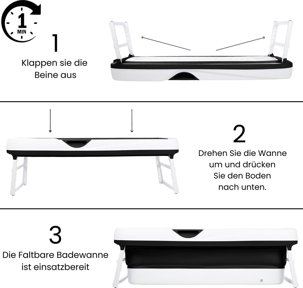 HelloBath® Faltbare Badewanne für Erwachsene XXL Produktbild 7