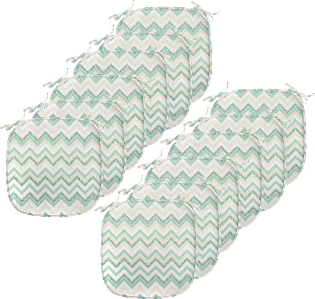 Lot de 12 Coussins de Chaise pour Cuisine et Jardin Bleu Turquoise 40cm