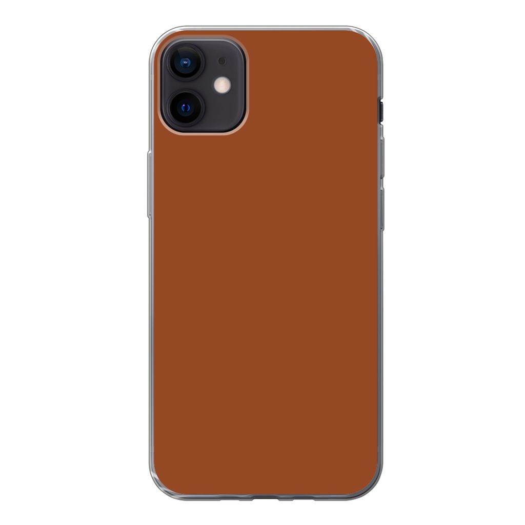MuchoWow Handyhülle Schutzhülle Hülle für iPhone 12 mini Terrakotta - Braun - Palette - Unifarben - Farben - Farbe Silikon Softcase Handy Hü...
