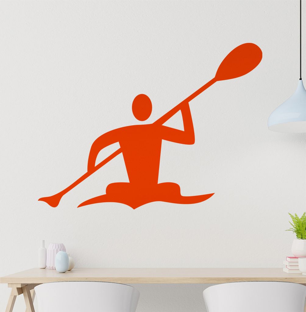 Paddeln Kanu Rudern Wandtattoo in 6 Größen - Wandaufkleber Wall Sticker - Dekoration, Küche, Wohnzimmer, Schlafzimmer, Badezimmer