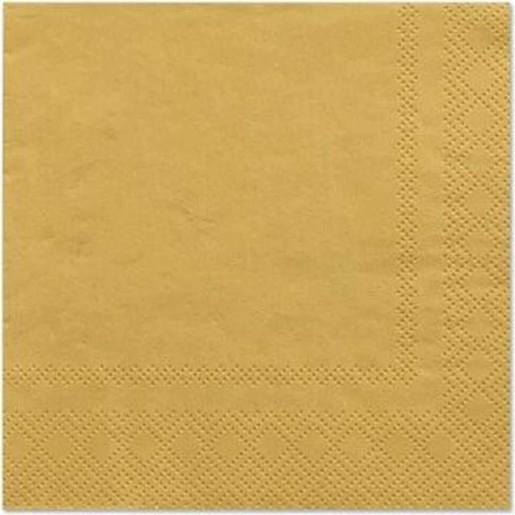 Servietten, 3-lagig 1/4-Falz 25 cm x 25 cm gold Produktbild 